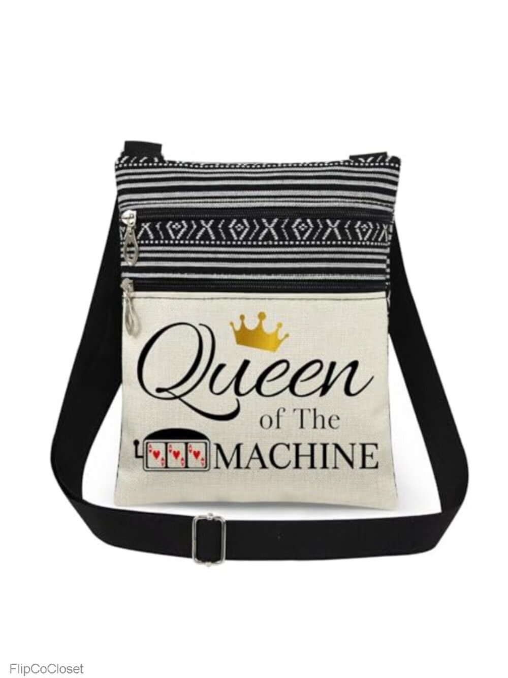 Polyester Crossbody Bag Adjustable Strap Double Layer Zipper
